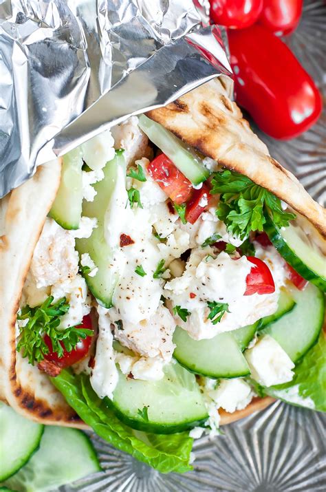 Easy Chicken Gyros with Greek Feta Sauce - Peas and Crayons