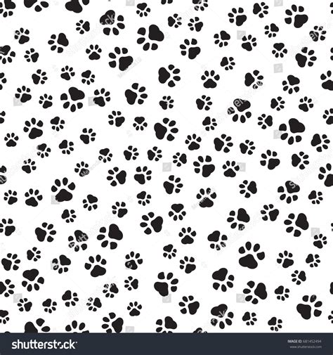 Paw Print Seamless Stock Vector (Royalty Free) 681452494 | Shutterstock