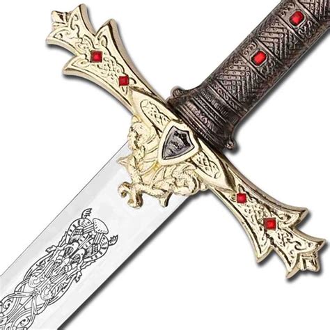 Medieval King Arthur Excalibur Historical Sword Of The Stone Gold Sword ...