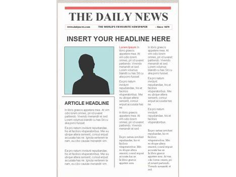 Editable Newspaper Template – Portrait