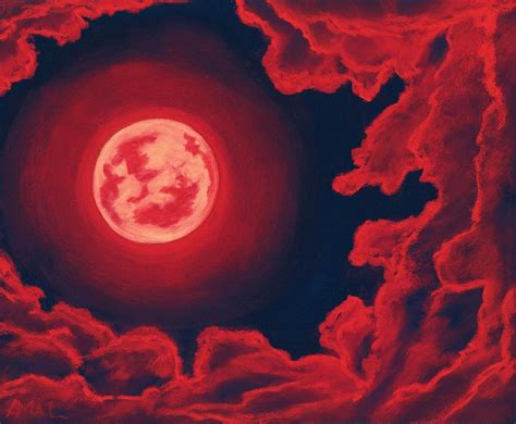 Blood Moon - Sky and Clouds Collection Painting by Anastasiya Malakhova ...