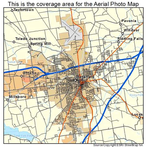 Aerial Photography Map of Mansfield, OH Ohio