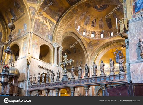 Interior of Saint Mark's Basilica in Venice – Stock Editorial Photo ...