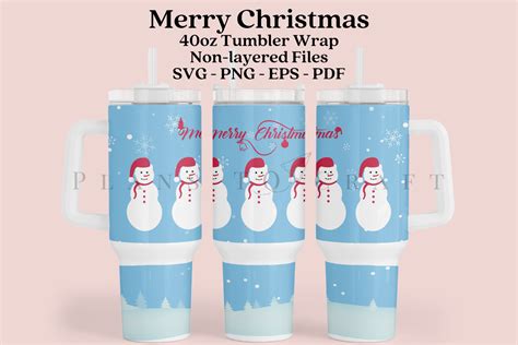 Merry Christmas 40oz Tumbler Wrap SVG Graphic by planstocraft ...