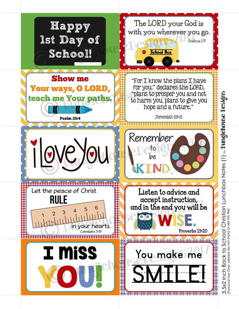 Free Printable Lunch Notes