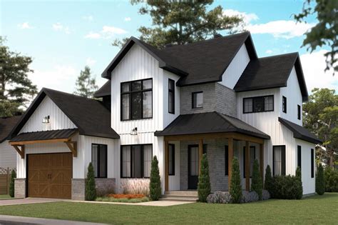 Plan 22585DR: Two-Story Modern Farmhouse Plan with Home Office and ...