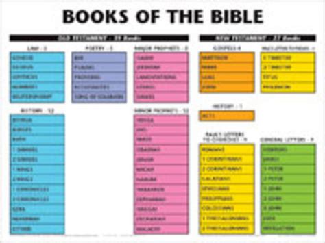 Books Of The Bible Wall Chart - Laminated | Cokesbury