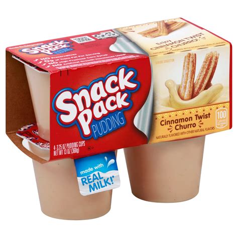 Hunt's Snack Pack Cinnamon Twist Churro Pudding Cups - Shop Pudding ...