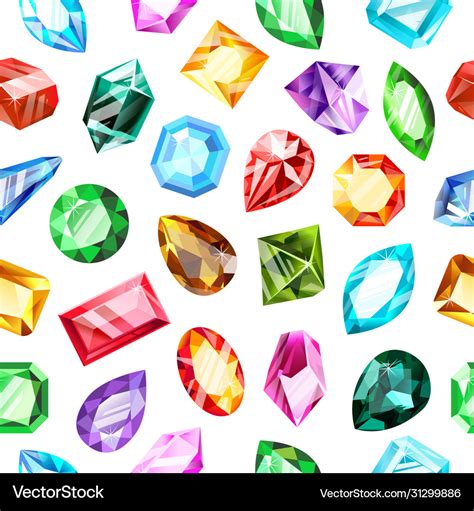 Jewel gems pattern crystal gemstone jewels game Vector Image