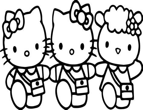 Hello Kitty And Friends Coloring Page | Wecoloringpage.com