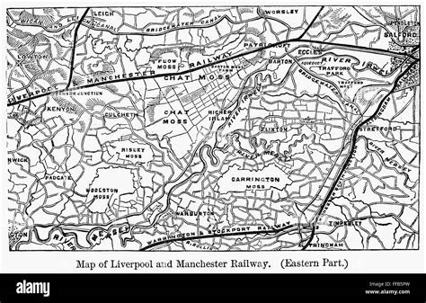 ENGLAND: RAILROAD MAP. /nMap of the Liverpool and Manchester Railway ...