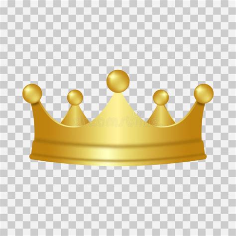 Realistic Gold Crown. 3D Golden Crown Isolated on Transparent ...