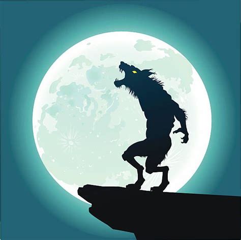 Werewolf Howling at the Moon vector art illustration Wolf Artwork ...