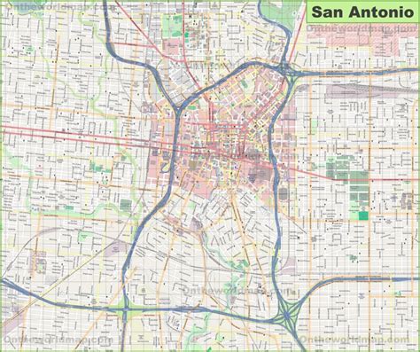 Large detailed map of San Antonio - Ontheworldmap.com