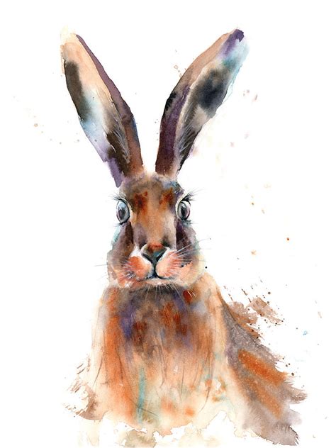 watercolor Rabbit Painting by Paintis Passion