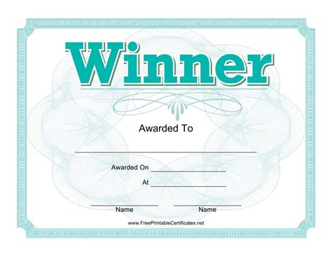 Winner Certificate Template - Azure Download Printable PDF | Templateroller