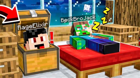 I Spent 24 Hours in BeckBroJack's Minecraft House.. (SECRET RECORDING ...