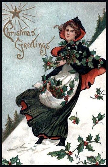 1912 Holly | Christmas greetings, Vintage christmas cards, Vintage ...