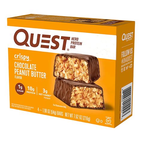 Quest Chocolate Peanut Butter Hero Bar 4ct - Walmart.com - Walmart.com