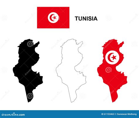 Tunisia Map Vector, Tunisia Flag Vector, Isolated Tunisia Stock Vector ...