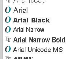 Arial Narrow Bold font renders in Bold Italic - Microsoft Community