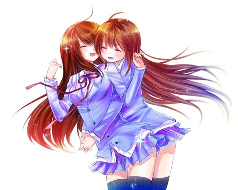 Anime Girl Hugging Friend