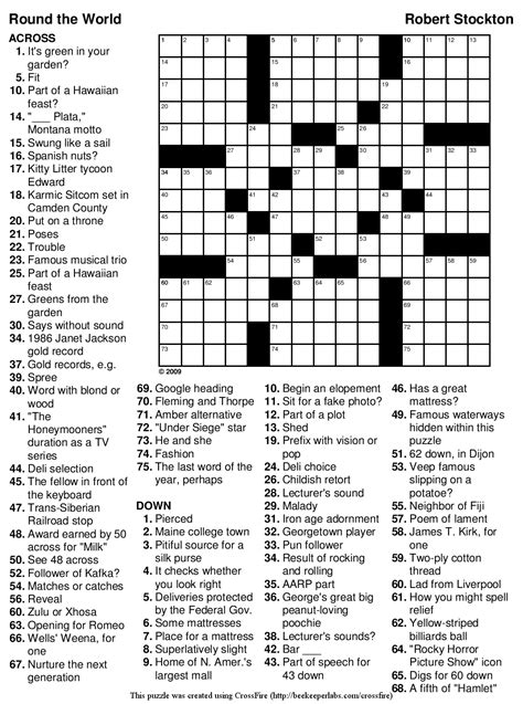 Easy Crossword Puzzles To Print Out For Free