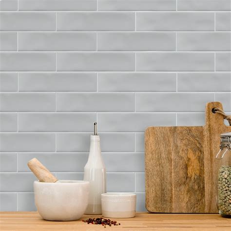 Light Grey Gloss Kitchen Wall Tiles - Wall Design Ideas