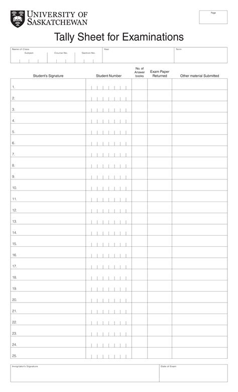 Tally Sheet Template Google Sheets