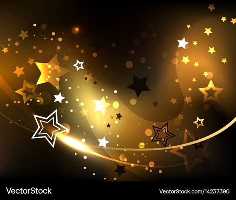 Abstract background with golden stars Royalty Free Vector