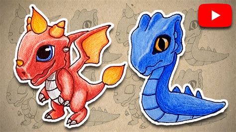 Fire Dragon and Wind Dragon from Dragon Mania Legends drawing - YouTube