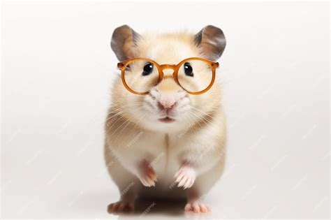 Premium AI Image | A hamster wearing glasses and a white background