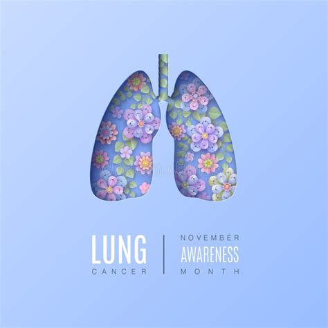 Lung Cancer Awareness Banner with Lungs Stock Vector - Illustration of ...