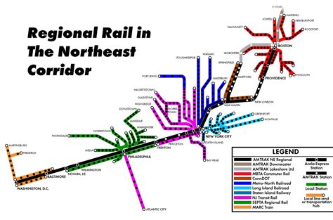 Northeast Corridor Commuter Rail map. - Maps on the Web