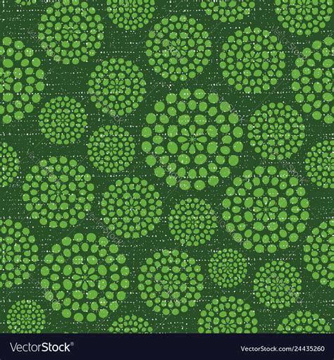 Green circles fabric textured seamless pattern Vector Image