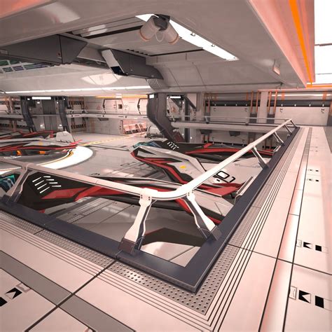 3D MODEL: https://www.turbosquid.com/3d-models/sci-fi-spaceship-hangar ...