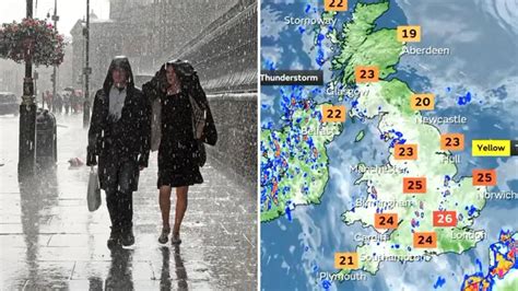 UK weather: Met Office issues thunderstorms warning as torrential rain ...