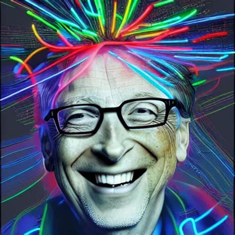 KREA - bill gates laughing in apple costume, digital illustration by ...