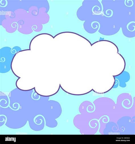 Vector daytime cartoon clouds frame. Drawing graphic sky with clouds ...