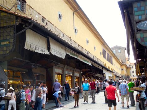 Walking on the Ponte Vecchio (the old bridge) looking at the shops ...