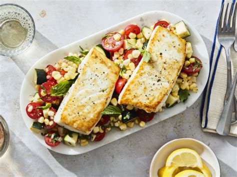 Simple Seared Pacific Halibut with Raw Summer Veggie Salad | Wild ...