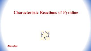 Pyridine - Syntheis, Reactions and Medicinal uses | PPT