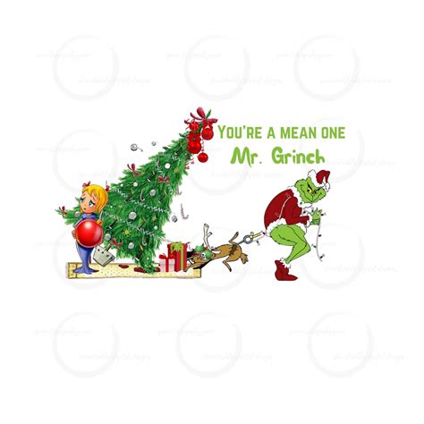 Grinch PNG with Cindy Lou Who and Max Quote You're a | Etsy