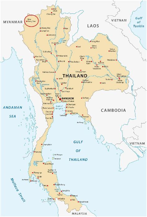 Map of Thailand indicating study region of Mae Hong Son (see online ...