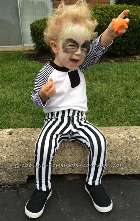 Cute DIY Beetlejuice Costume for a Toddler