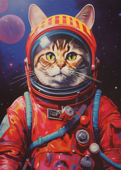 'Space Cat' Poster, picture, metal print, paint by Art Concept | Displate