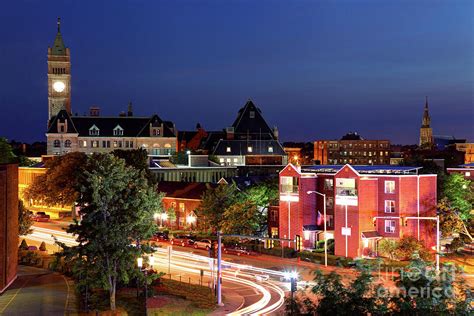 Downtown Lowell Massachusetts at night Photograph by Denis Tangney Jr ...