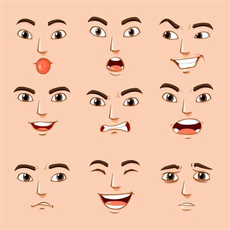 Different facial expressions of human 373851 Vector Art at Vecteezy