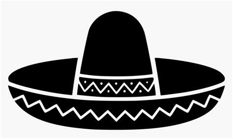 Transparent Maracas And Sombrero Clipart - Sombrero Hat Clipart Black ...