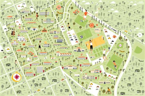 Illustrated Campus Map of Santa Clara University — Nate Padavick